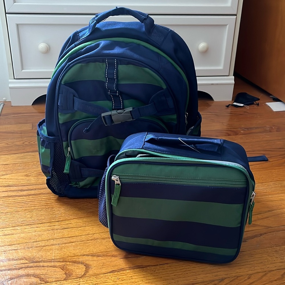 Pottery barn kids. Backpack and lunch box.